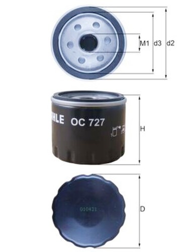 Mahle oil filter - for, renault