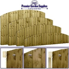 Dome Top Feather Edge Fence Panel Framed Treated Overlapped Garden Fencing