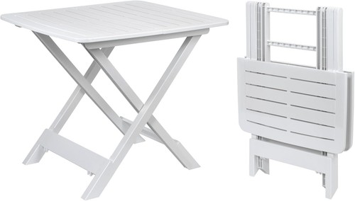 White folding camping table - white,