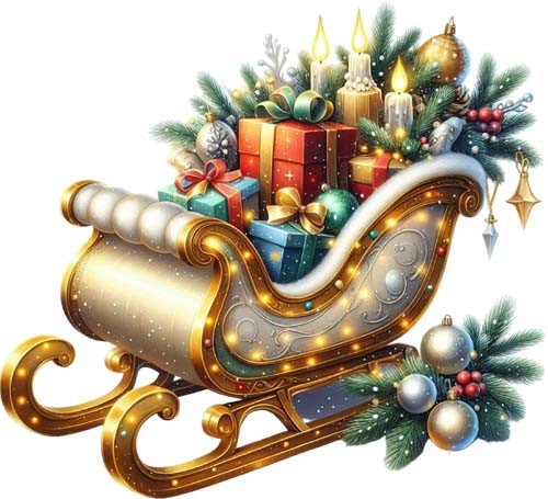 Christmas santa sleigh wall - christmas,