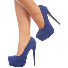 Womens Stiletto Platform Pumps Ladies Slip On Prom Party Wedding High Heel Shoes