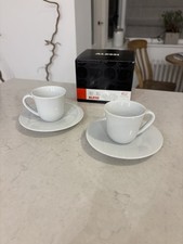 Alessi 2006 ‘Ku’ Mocha Espresso Coffee Cup & Saucer x 2