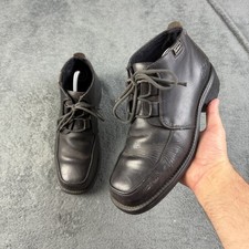 Vintage Kickers Black Leather Mid Moccasin Boots Mens UK 9 EUR 43 Mod Casual