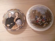 2 x SCARCE COLOURED POT LIDS