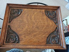 Antique Victorian Carved Oak Butlers Tray