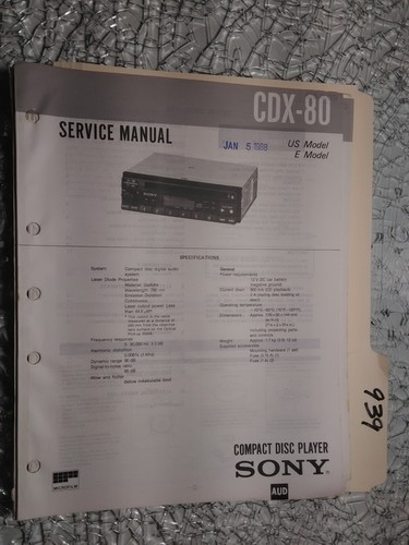 Sony cdx service manual - sony,