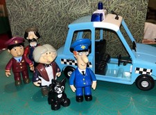 Vintage Postman Pat Toys Police Car PC1 & Pat,AJ, Goggins & Ted Glen Figures
