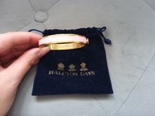 Halcyon Days 18ct gold plated Rose Bangle Bracelet Very Good Condition