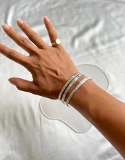 3 x Silver coloured adjustable bracelets, bangles, new