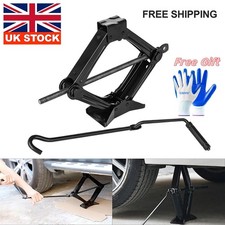 1 Ton Tonne Scissor Jack Lift Wind Up for Car Van Garage w/Crank Speed Handle UK