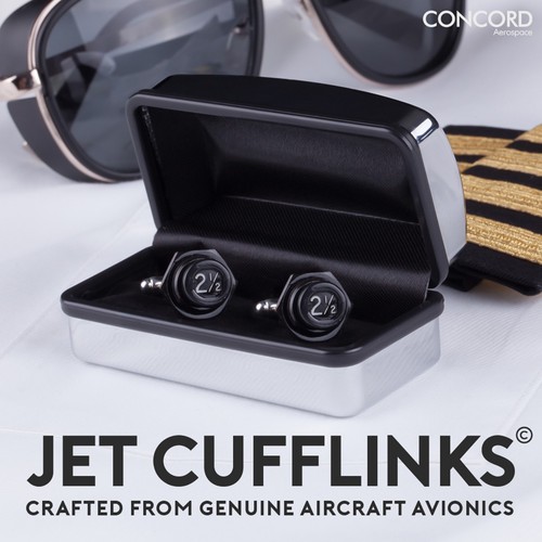 Jet cufflinks handcrafted - jet, ®