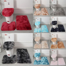 3-Piece Bathroom Bath Mat Contour Rug Set with Toilet Lid Covers~Home Decoration