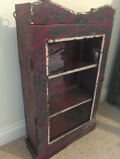 Vintage Indian Cabinet Cupboard Furniture Red Green Glass Distressed Antique