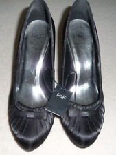 Women's F&F Black Satin Effect Shoe Size 5