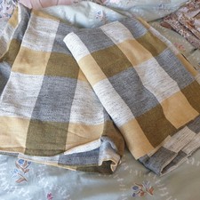 Vtg  70s 80s Pr Check Curtains