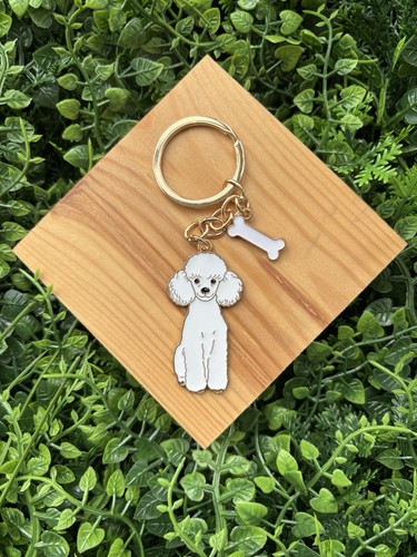 White poodle dog - keyring, gift