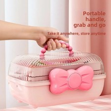 Toy Storage Box Jewelry Box Plastic Cute Bow Box Hair Accessories Multi layer