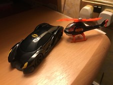 VINTAGE 1976 CORGI JUNIORS HELECOPTER + A BATMAN CAR