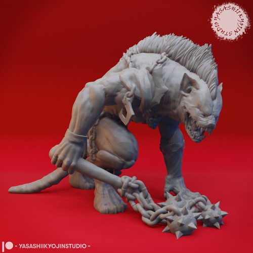 Yeenoghu 54mm miniature - yeenoghu, 32/54mm