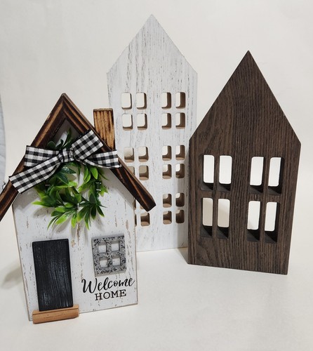 Wooden houses brown white - 3, houses,