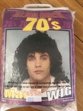 Fancy Dress Glam Rock 70’s Black Wig Adult Size