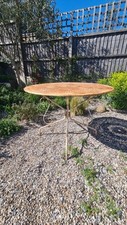 French Vintage Antique Round  Metal Garden Table 