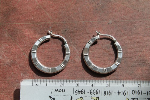 925 silver banded hoop