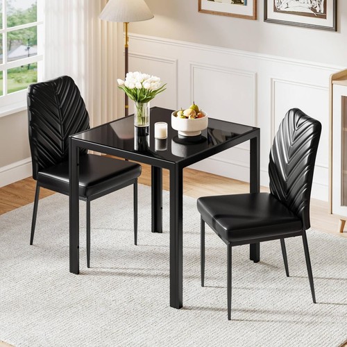 Black dining table - table, with