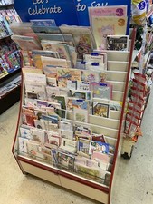 Retail Greeting Cards Display Stand - 14 Tiers With Storage Drawers