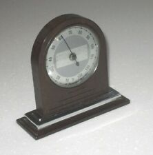 ART DECO 1930s VERY STYLISH BROWN BAKELITE & CHROME DESK TOP THERMOMETER VINTAGE