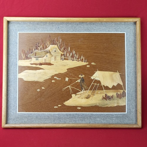 Vintage handmade wooden inlay - handmade,