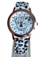Ladies White Leopard Print