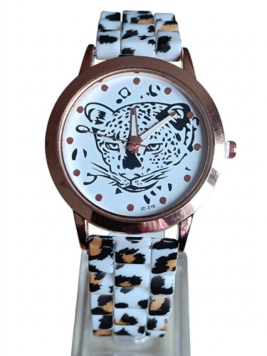 Ladies white leopard - white, print