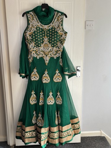 Anarkali dress 3piece green - dress, in
