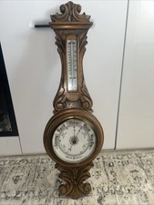 Edwardian oak barometer made - oak,