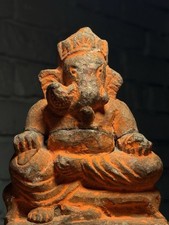 17-18th Century Antique Stone Curved Ganesha, God Ganesh For Fortune