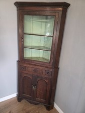 A Good Country Antique George 111 Floor Standing Corner Cupboard Circa 1790s