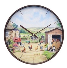 Farmyard Round Wall Clock