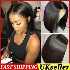 Heat Resistant Short Bob Synthetic Lace Front Wigs Glueless Black Straight Hair