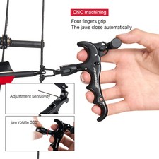 Archery 4-Finger Release Aid 360° Rotatable Thumb Release Aid for Compound Bow