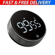 LED Digital Round Timer Manual Countdown Alarm Rotary Clock Magnetic Stopwatch