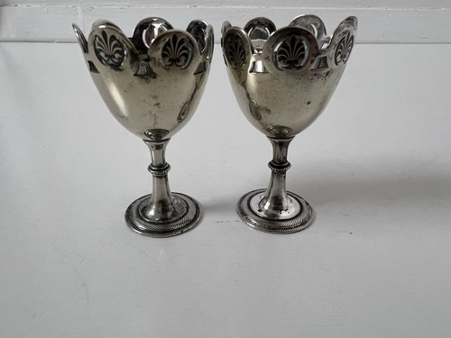 Pair vintage brass - brass, goblets