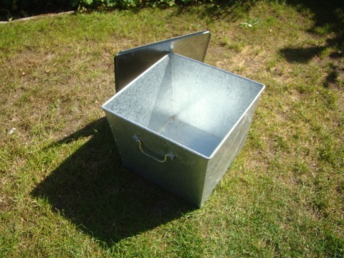Large galvanised planter - galvanised,