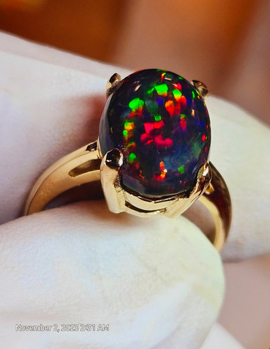 Ethiopian fire opal - fire, ring