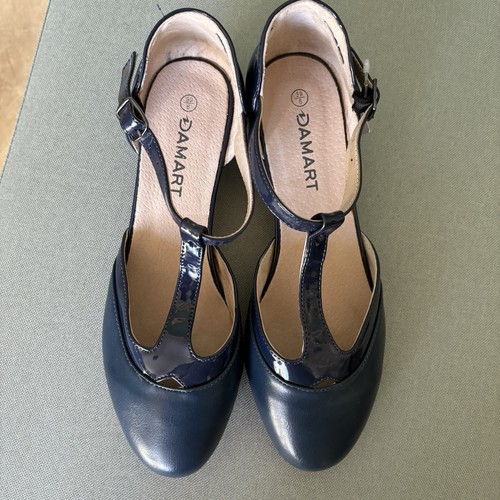 Damart navy bar - low, heel