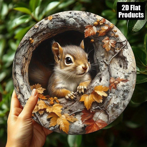 Squirrel garden plaque - squirrel, wooden