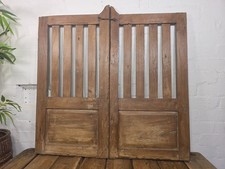 Old Pair Vintage Reclaimed Indian Wooden Iron Saloon Doors Shutters Garden Gates
