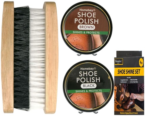 4pc shoe polish kit black - 4pc,