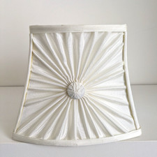 Vintage Lampshade, White, Fabric, Pleated, Lamp Shade, Lined, good condition 