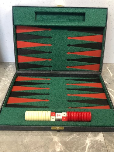 Vintage backgammon set green - vintage,